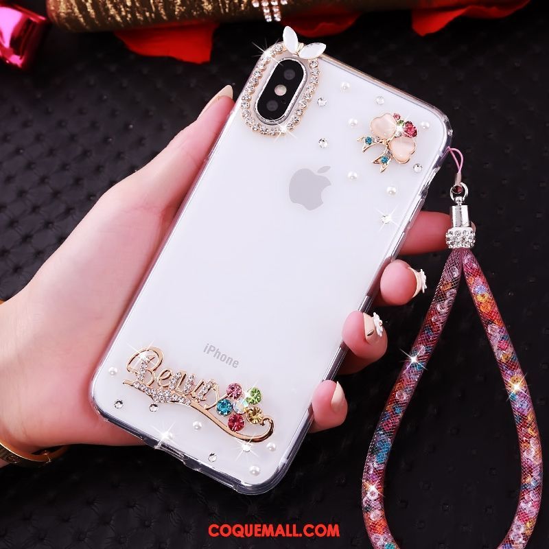 Étui iPhone Xs Tendance Fluide Doux Protection, Coque iPhone Xs Blanc Téléphone Portable