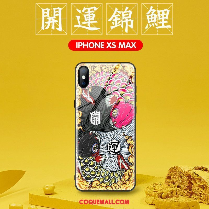 Étui iPhone Xs Tout Compris Personnalité Très Mince, Coque iPhone Xs Protection Verre