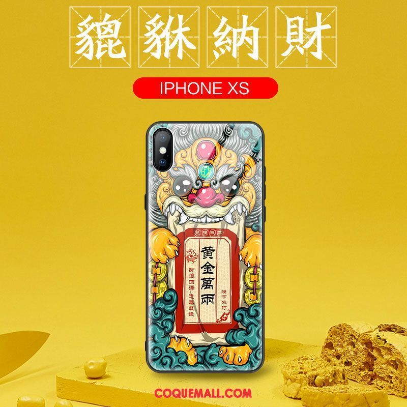 Étui iPhone Xs Tout Compris Personnalité Très Mince, Coque iPhone Xs Protection Verre