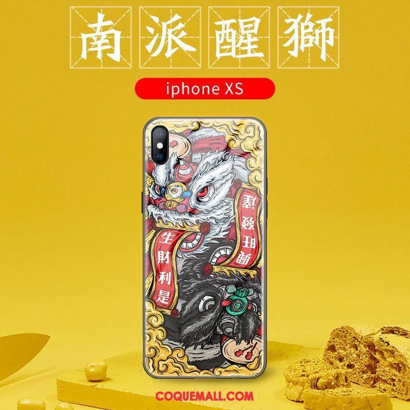 Étui iPhone Xs Tout Compris Personnalité Très Mince, Coque iPhone Xs Protection Verre