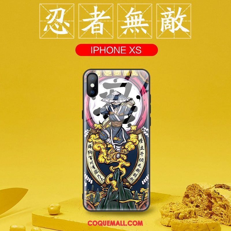 Étui iPhone Xs Tout Compris Personnalité Très Mince, Coque iPhone Xs Protection Verre