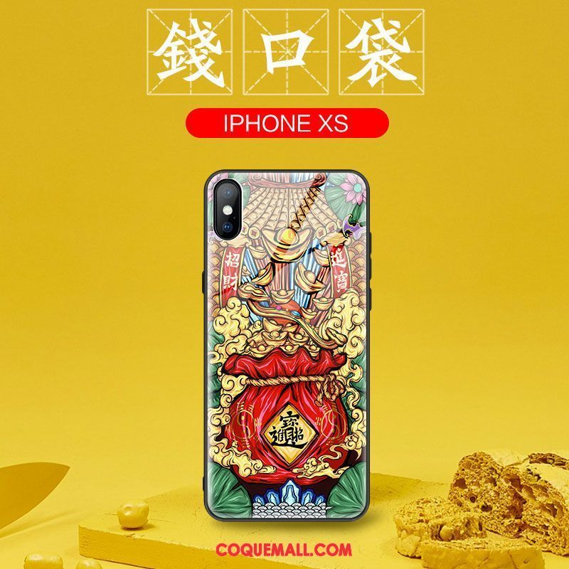 Étui iPhone Xs Tout Compris Personnalité Très Mince, Coque iPhone Xs Protection Verre