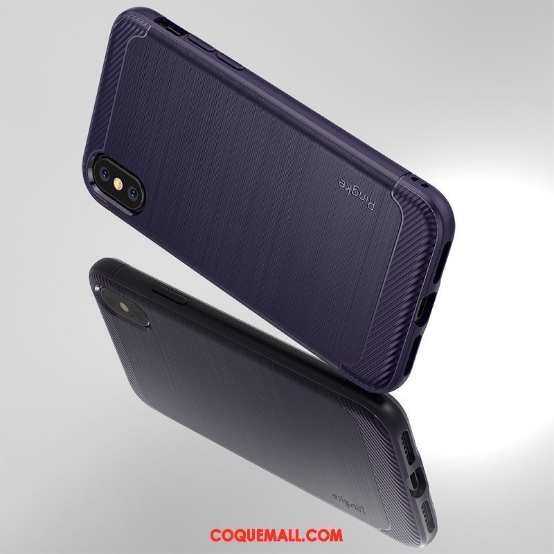 Étui iPhone Xs Très Mince Fluide Doux Personnalité, Coque iPhone Xs Tendance Bleu