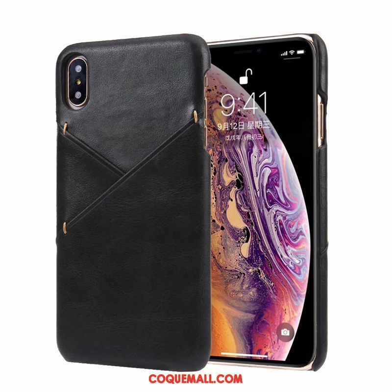 Étui iPhone Xs Téléphone Portable Business Incassable, Coque iPhone Xs Vintage Difficile Kamelfarbe