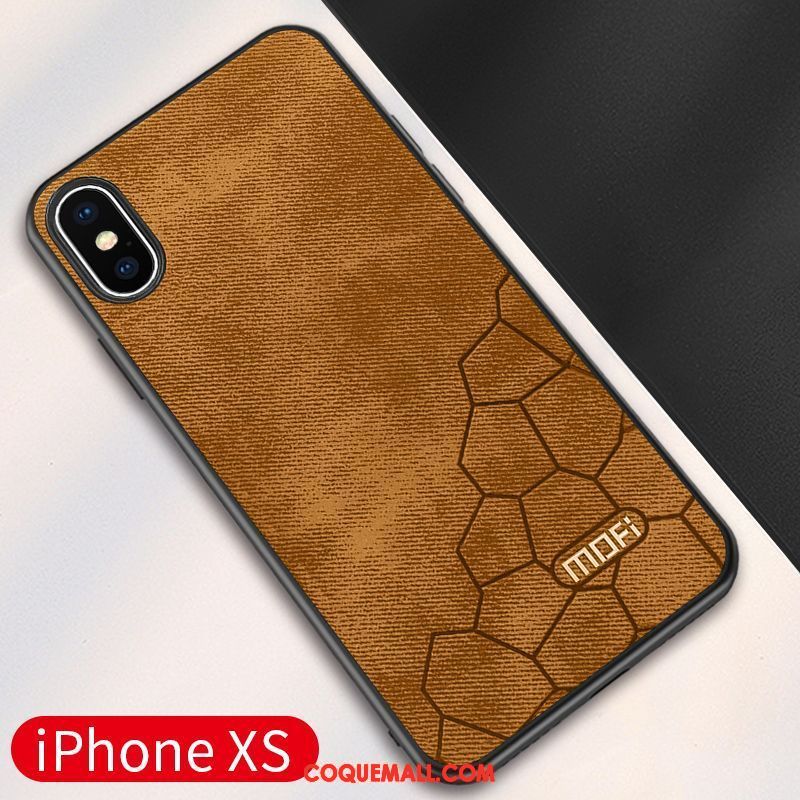 Étui iPhone Xs Téléphone Portable Membrane Luxe, Coque iPhone Xs Nouveau Tissu