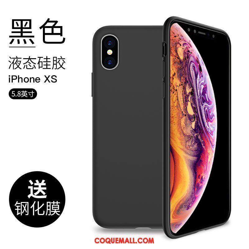 Étui iPhone Xs Téléphone Portable Silicone Incassable, Coque iPhone Xs Délavé En Daim Rouge