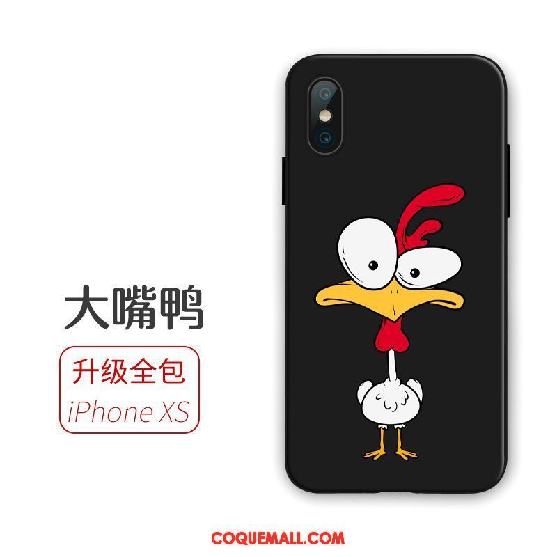 Étui iPhone Xs Téléphone Portable Tendance Noir, Coque iPhone Xs Fluide Doux Ornements Suspendus