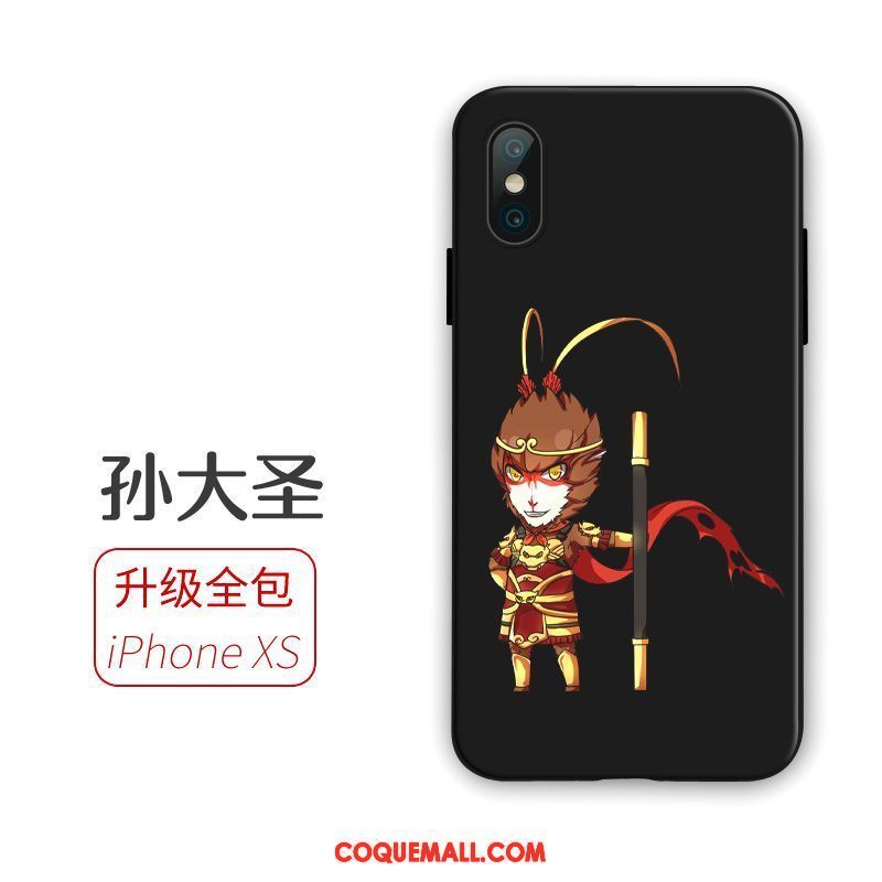 Étui iPhone Xs Téléphone Portable Tendance Noir, Coque iPhone Xs Fluide Doux Ornements Suspendus