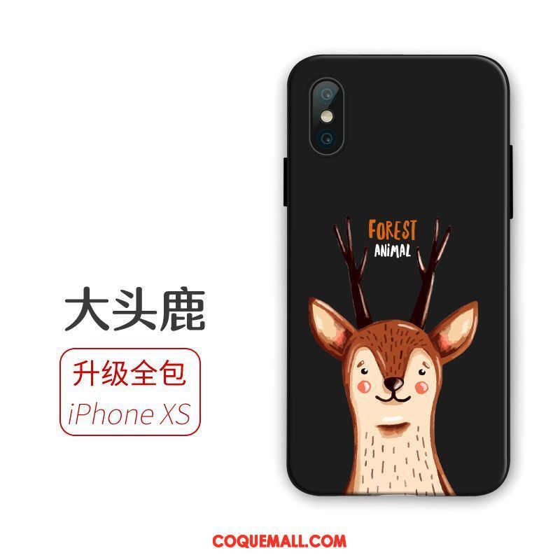 Étui iPhone Xs Téléphone Portable Tendance Noir, Coque iPhone Xs Fluide Doux Ornements Suspendus