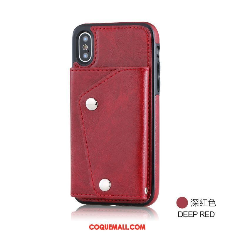 Étui iPhone Xs Téléphone Portable Tout Compris Silicone, Coque iPhone Xs Nouveau Portefeuille Braun