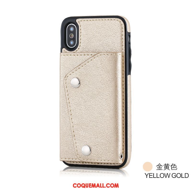 Étui iPhone Xs Téléphone Portable Tout Compris Silicone, Coque iPhone Xs Nouveau Portefeuille Braun