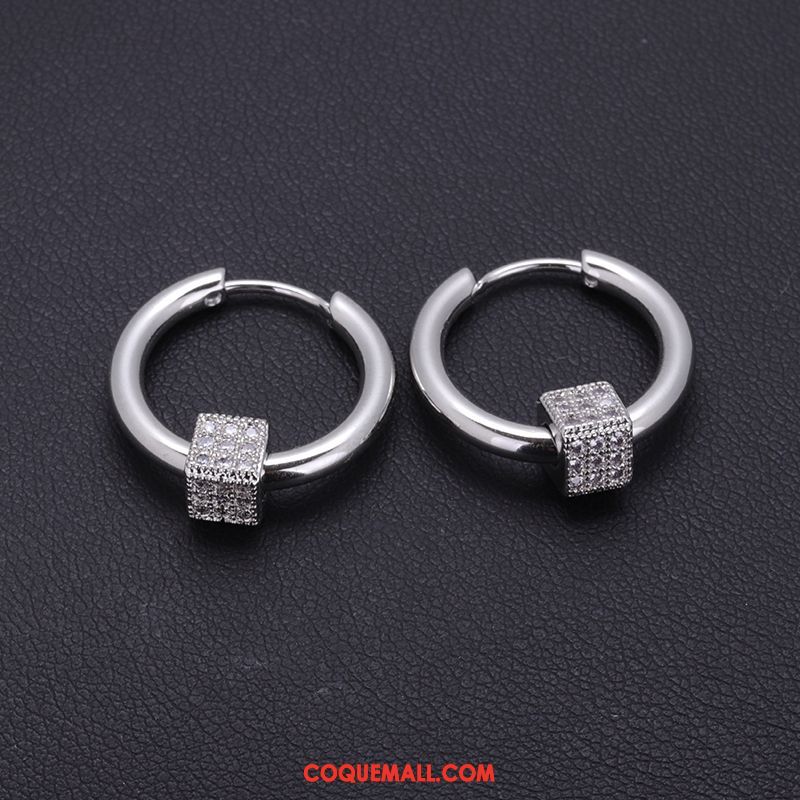 Bijoux En Argent Homme Accessoires Tendance Hip Hop, Bijoux En Argent Argenté Pure