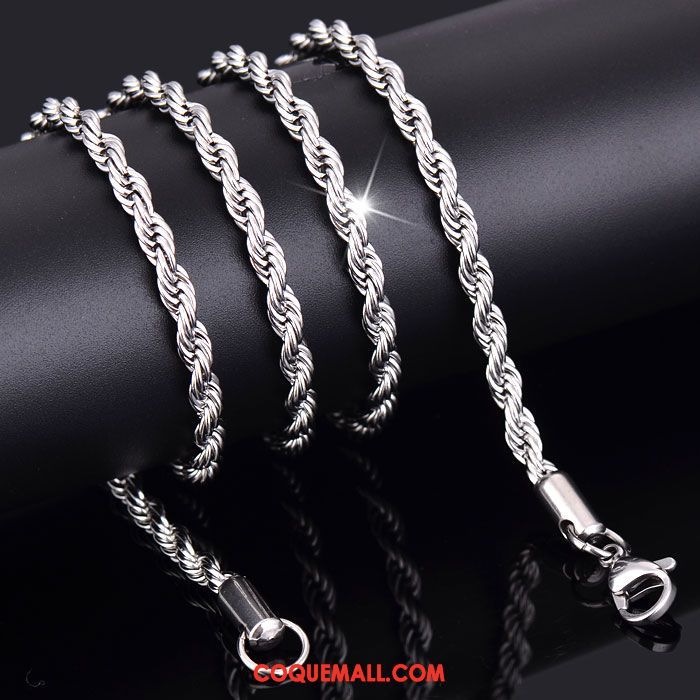 Bijoux En Argent Homme Mode Court Paragraphe Accessoires, Bijoux En Argent Hip Hop Balancement