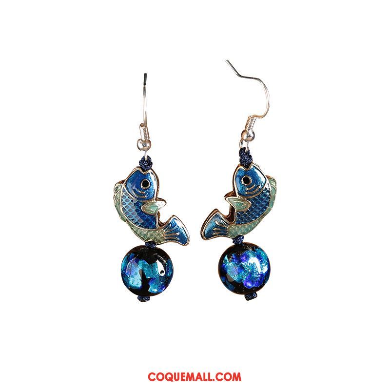 Boucles D'oreilles Femme Bleu Accessoires Classique, Boucles D'oreilles Mode Tempérament Blau