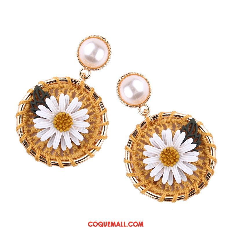 Boucles D'oreilles Femme Fleurs Frais Étudiant, Boucles D'oreilles Doux Tissage