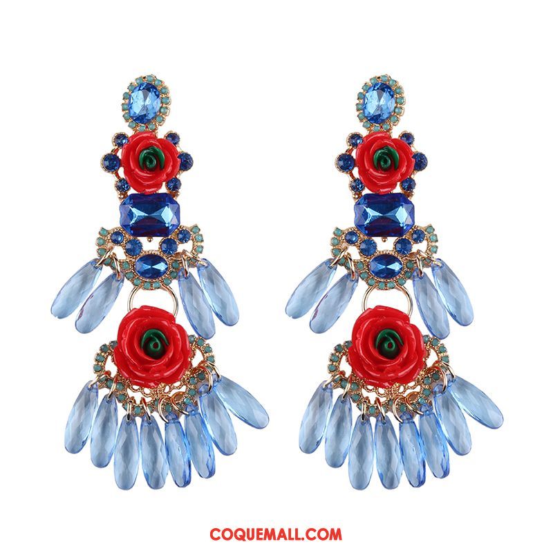 Boucles D'oreilles Femme Le Nouveau Accessoires Multicolore, Boucles D'oreilles Rétro Fleur