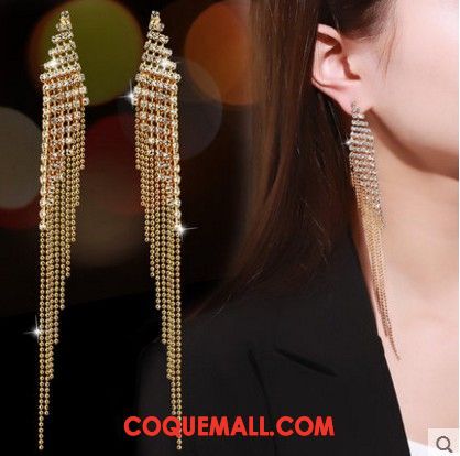 Boucles D'oreilles Femme Longue Section La Mariée Marier, Boucles D'oreilles Cristal Mode Gold