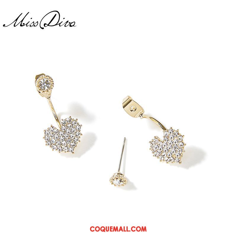 Boucles D'oreilles Femme Simple Pierres De Strass Le Nouveau, Boucles D'oreilles Accessoires Tempérament Gold