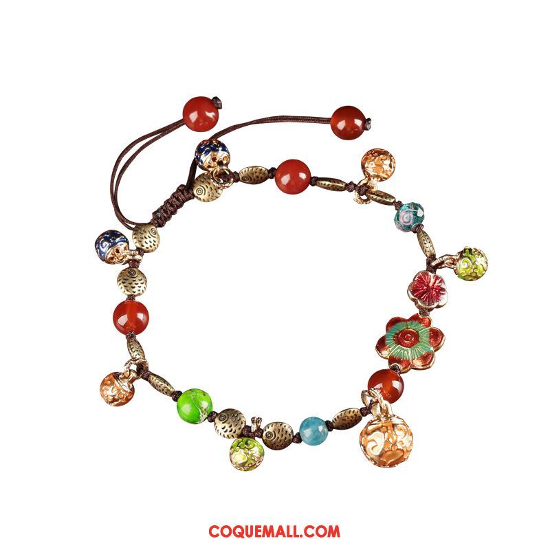 Bracelet De Cheville Femme Accessoires All-match Folk-custom, Bracelet De Cheville Rétro Été Beige