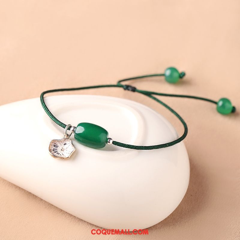 Bracelet De Cheville Femme Accessoires Tissage Vert, Bracelet De Cheville Simple Folk-custom