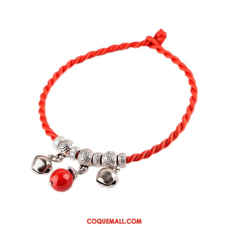 Bracelet De Cheville Femme Rouge Manuel Folk-custom, Bracelet De Cheville Accessoires Rétro