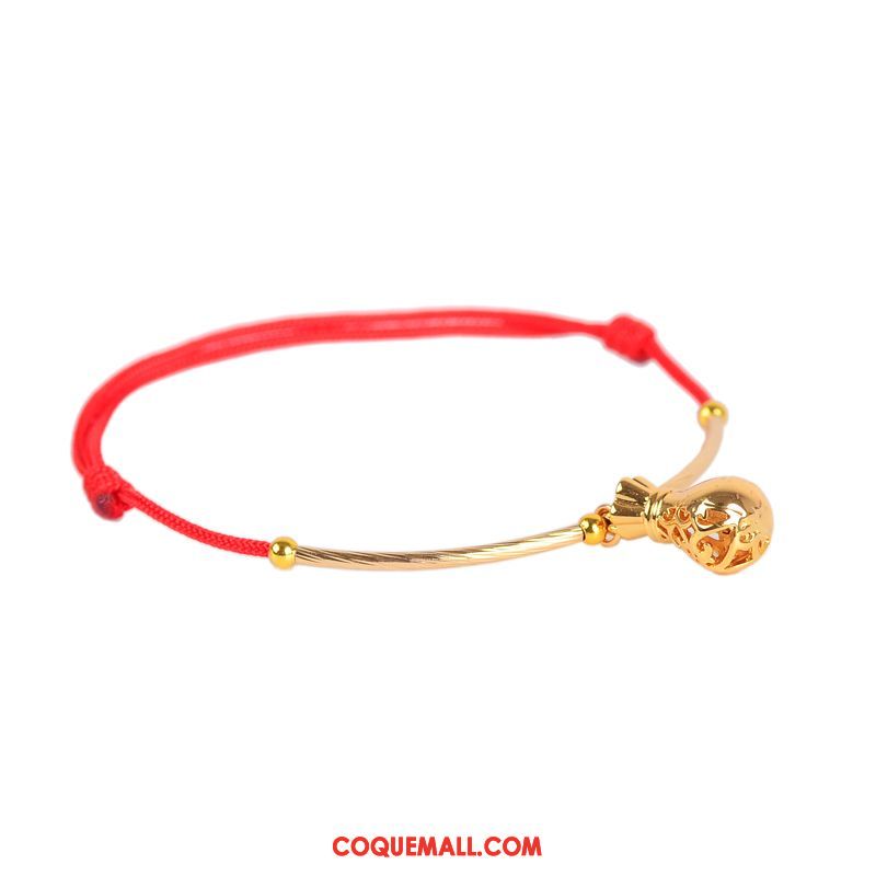 Bracelet De Cheville Femme Sexy Manuel Rouge, Bracelet De Cheville Tissage Rétro Gold