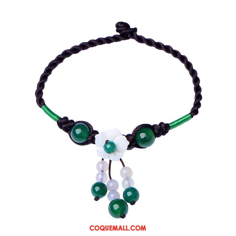 Bracelet De Cheville Femme Simple Manuel Accessoires, Bracelet De Cheville Vert Folk-custom