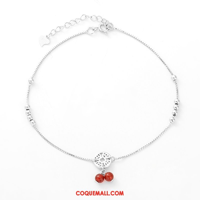 Bracelet De Cheville Femme Tempérament Argenté Pure, Bracelet De Cheville All-match Personnalité