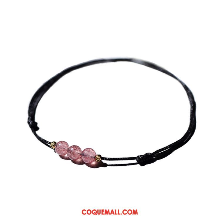 Bracelet De Cheville Femme Tissage Manuel Simple, Bracelet De Cheville Étudiant Rouge