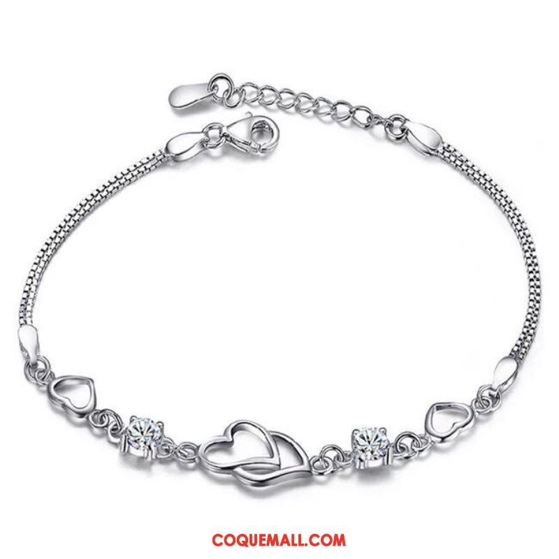 Bracelets Femme Cœur En Forme De Coeur Personnalité, Bracelets Argenté All-match