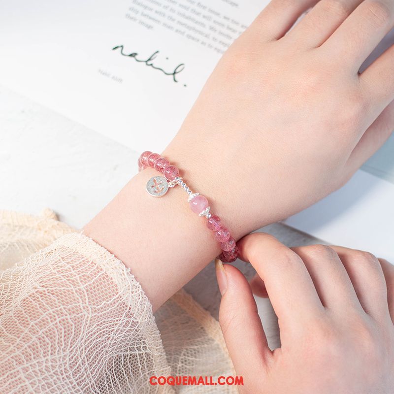 Bracelets Femme Pure Fraise Étudiant, Bracelets Cristal Poudre