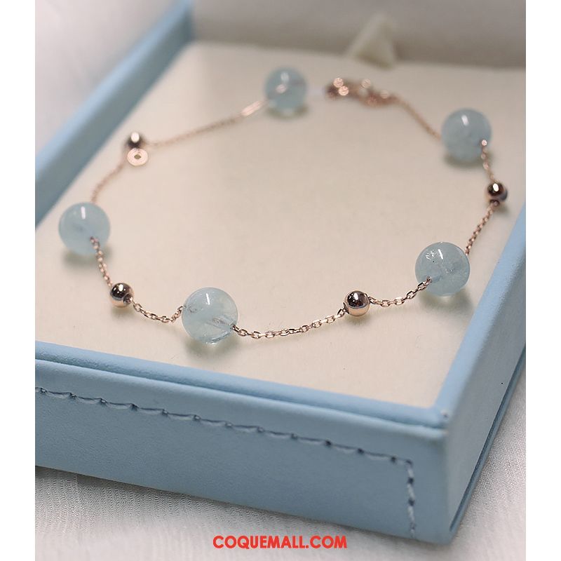 Bracelets Femme Rose Naturel Bracelet, Bracelets Pure Ajustable Blau Gold