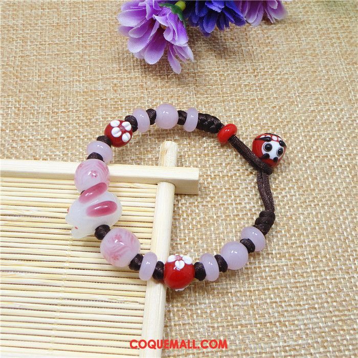 Bracelets Femme Rouge Fleurs De Cerisier Lapin, Bracelets Bracelet Nouveau