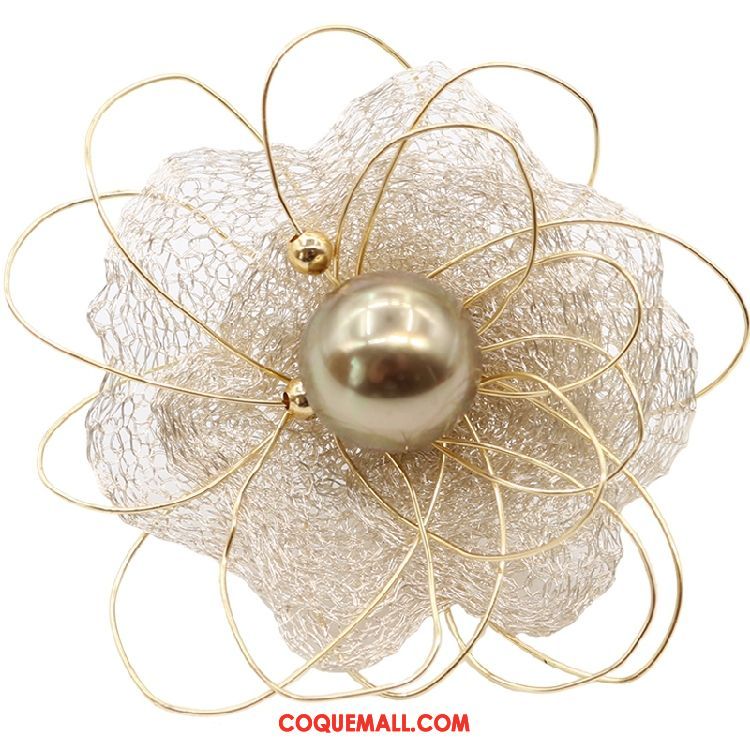 Broche Femme Recevoir Des Fleurs Papillon Corsage, Broche Modèles Féminins Élégant Beige