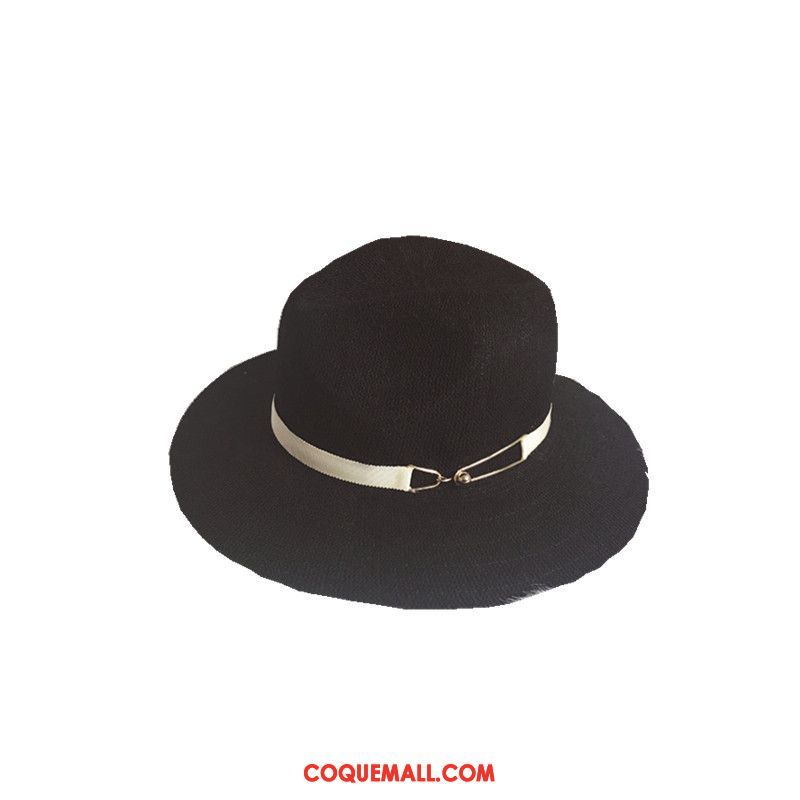 Casquette Chapeau Femme Chapeau Britanique Vacances, Casquette Chapeau Chapeau De Paille Noir