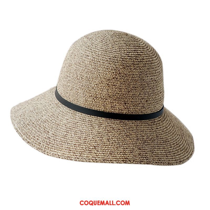 Casquette Chapeau Femme Crème Solaire Ombre Chapeau De Paille, Casquette Chapeau Bord De Mer Vacances