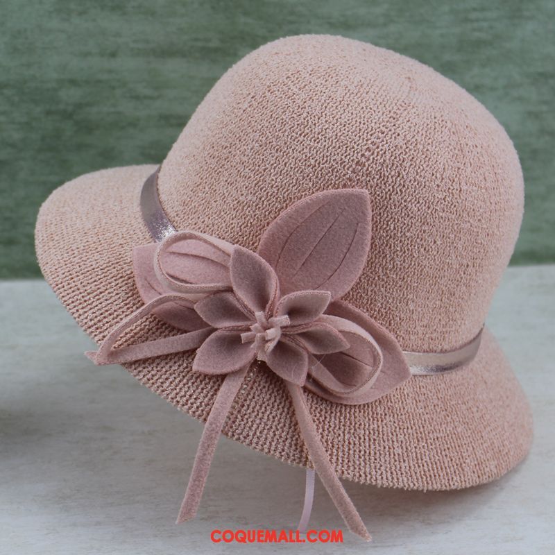 Casquette Chapeau Femme Rose Été Chapeau De Soleil, Casquette Chapeau Chapeau De Paille Couleur