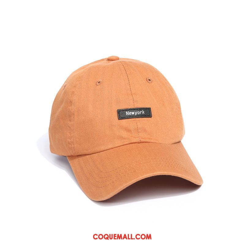 Casquette Chapeau Homme Pure Couleur Jeunesse Casquette De Baseball, Casquette Chapeau Casquette Étudiant Orange