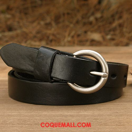 Ceinture Femme All-match Couche De Tête Simple, Ceinture Cuir De Vache Modèles Féminins