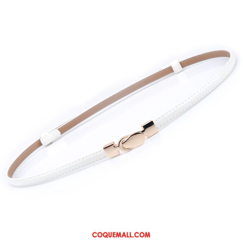 Ceinture Femme All-match Cuir Véritable Le Nouveau, Ceinture Blanc Décoration