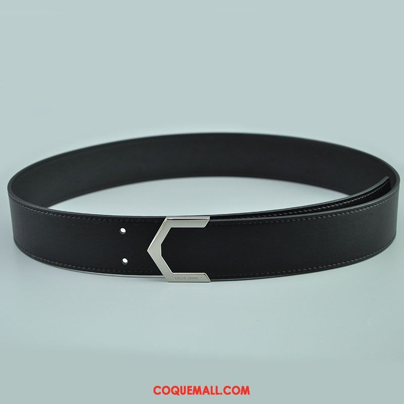 Ceinture Femme All-match Cuir Véritable Noir, Ceinture Noir Et Blanc Mode