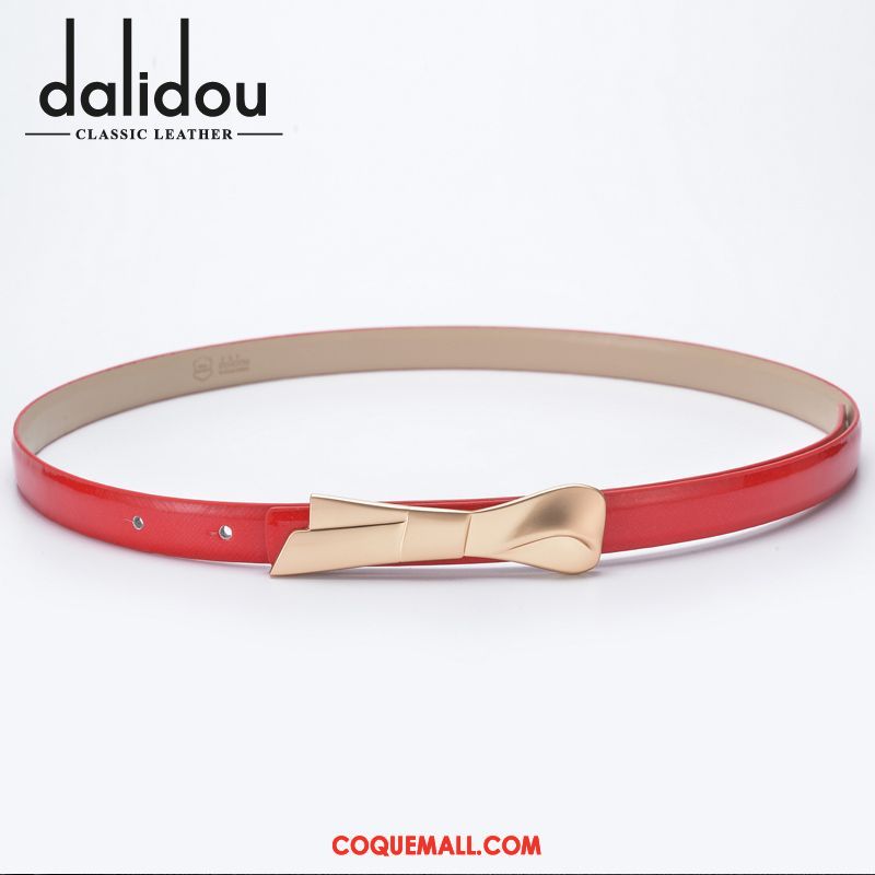 Ceinture Femme Décoration Cuir De Vache Cuir Véritable, Ceinture Étroit Bien