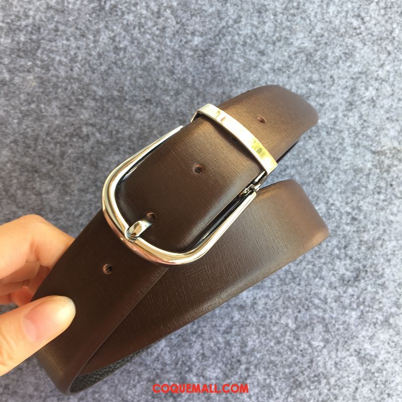 Ceinture Homme Couche De Tête Cuir De Vache Cuir Véritable, Ceinture Bien Vêtements De Cérémonie Braun Dunkel