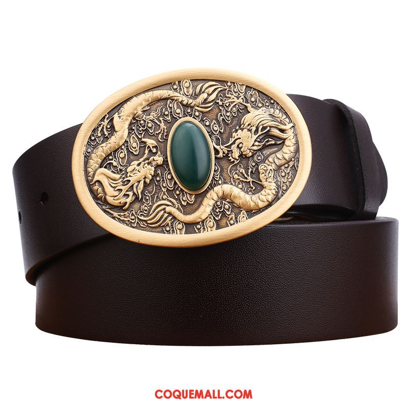 Ceinture Homme Couche De Tête Rétro Personnalité, Ceinture Loisir Âge Moyen