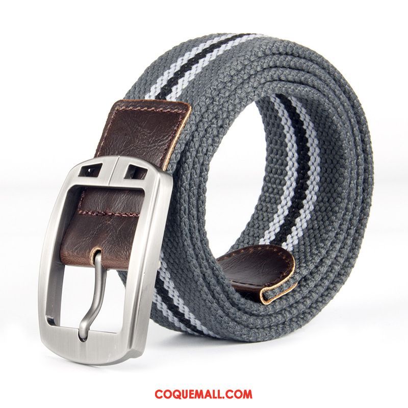 Ceinture Homme Femme De Plein Air Boucle, Ceinture Denim Gris Khaki Dunkel