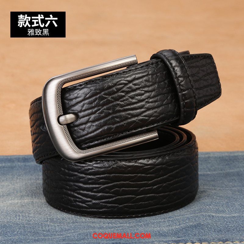 Ceinture Homme Jeune Loisir Boucle, Ceinture Cuir Véritable Âge Moyen