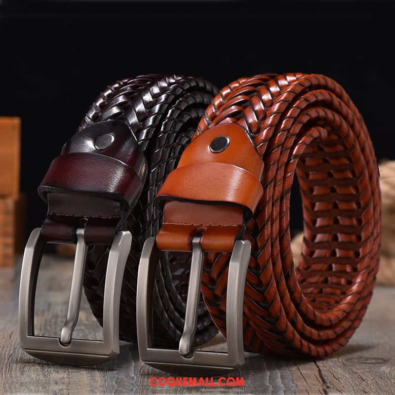 Ceinture Homme Jeune Pure Loisir, Ceinture Cuir De Vache Cuir Véritable Kamelfarbe