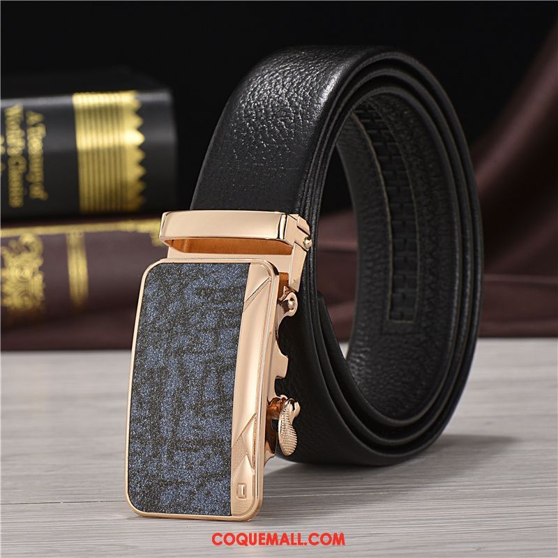 Ceinture Homme Les Adolescents Loisir Étudiant, Ceinture Couche De Tête Noir Gold