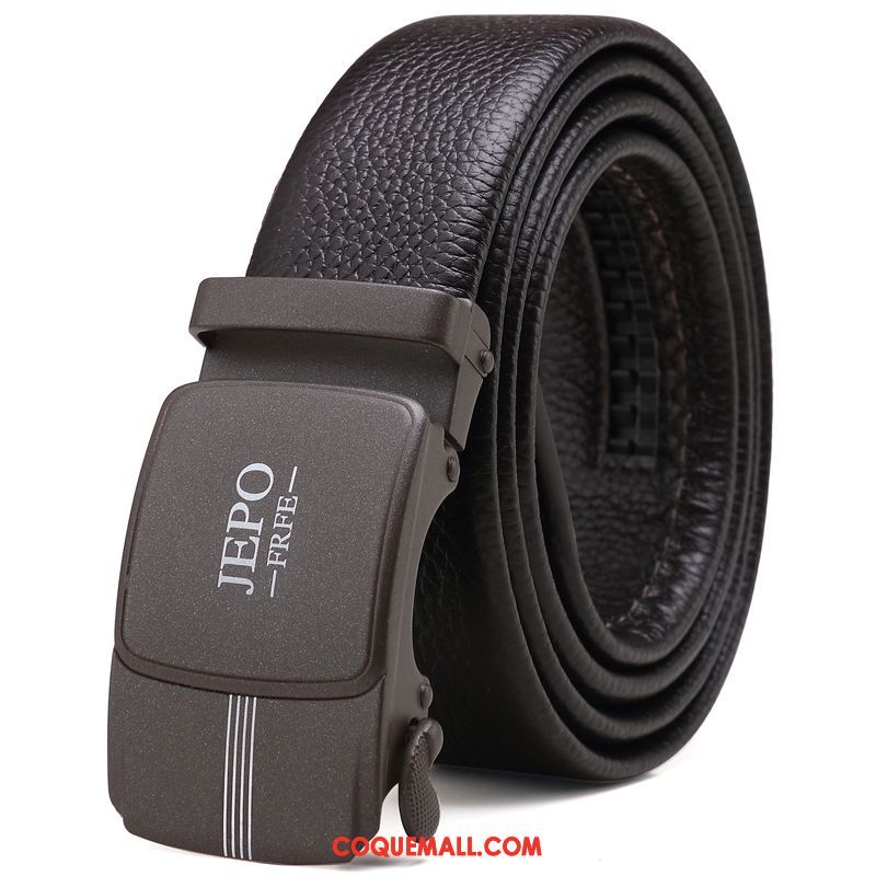 Ceinture Homme Loisir Cuir Véritable Jeunesse, Ceinture Cuir De Vache Marron