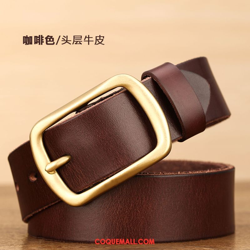 Ceinture Homme Marron Couche De Tête Jeunesse, Ceinture Cuir Véritable Entreprise